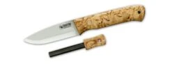 Curly Birch Woodsman Knife With Firesteel
