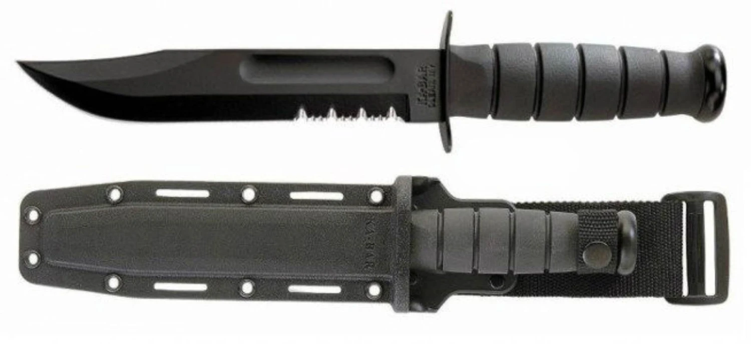 Serrated Black Knife - Hard Sheath - Image 2